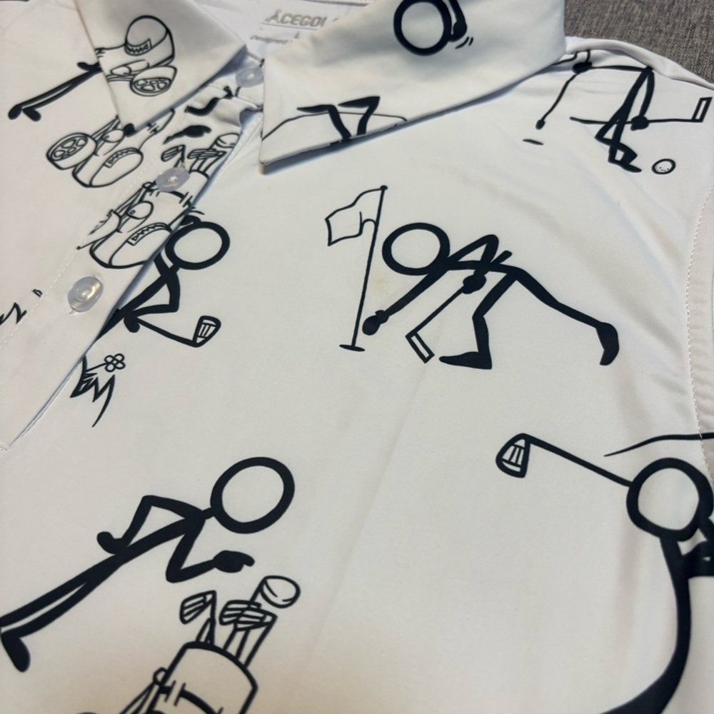 Acegolfs Stick Figure Hyper-prep Sleeveless Polo Top UPF50+, Large - Picture 10 of 10